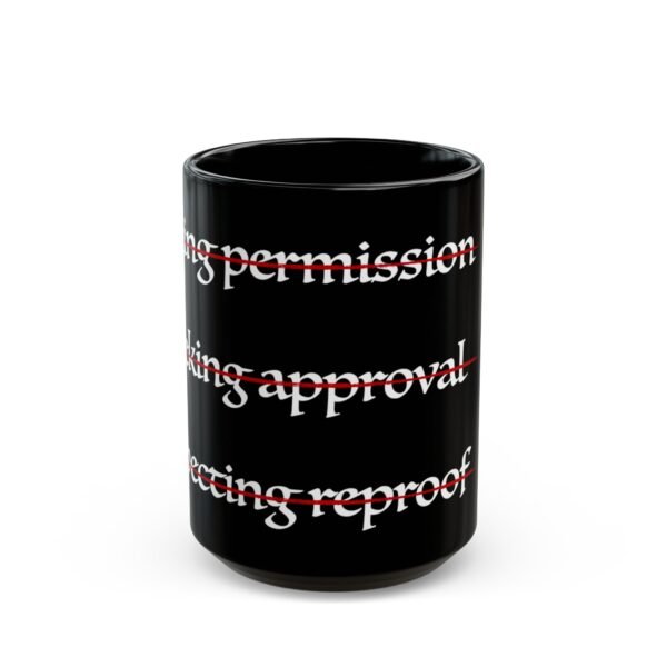 16501440267280897586_2048.jpeg No Permission Black Mug, 11oz or 15oz